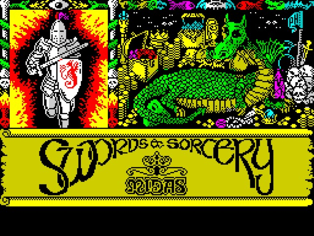 Swords and Sorcery title screen for ZX Spectrum